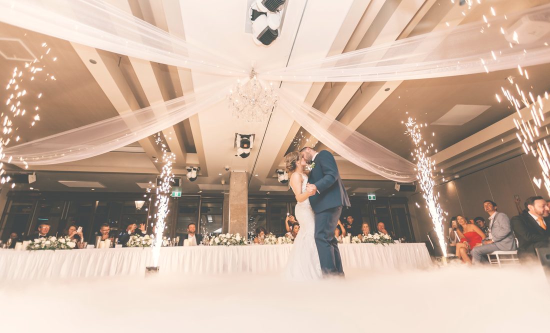 Couple celebrating their wedding day